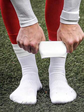 1對男女通用足球高牽引防滑踝襪訓練帶腿部支撐硅膠套袖，附脖子保護