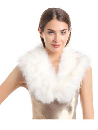 Women's Fluffy Collar Scarf Wrap Shawl Cold Winter Warmer 3 Size