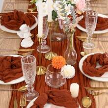 6/12/24pcs Textured Gauze Napkins, 19.7 X 19.7 Inches Decorative Napkins, Suitable For Wedding, Celebrations, Baby Shower, Restaurant Decorations (Maple Red) - Maple Leaf Red - View 7