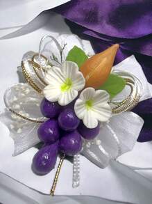 Uvas para recuerdo de primera comunión 5x5 cm - Uvas con flores - Ver 1