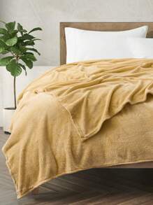 Soft Throw Blanket 17 Solid Colors King Queen Full Twin And Throw Size - 金色 - 查看 1