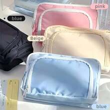 1pc Stationery Bag, Pencil Case, Large Capacity Pencil Case, Handheld Pencil Case, Stationery Box, Cosmetics, Portable Gifts, Suitable For Office, School, Youth, Girls, Boys, Men, Women, Adults Back To School Essentials, Creative Gift For Thanksgiving, Christmas, Birthday Halloween Decoration, Back To School, School Supplies, Pencil Pouch, School Bag