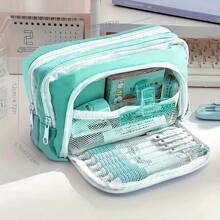 1pc Stationery Bag, Pencil Case, Large Capacity Pencil Case, Handheld Pencil Case, Stationery Box, Cosmetics, Portable Gifts, Suitable For Office, School, Youth, Girls, Boys, Men, Women, Adults Back To School Essentials, Creative Gift For Thanksgiving, Christmas, Birthday Halloween Decoration, Back To School, School Supplies, Pencil Pouch, School Bag
