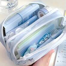 1pc Stationery Bag, Pencil Case, Large Capacity Pencil Case, Handheld Pencil Case, Stationery Box, Cosmetics, Portable Gifts, Suitable For Office, School, Youth, Girls, Boys, Men, Women, Adults Back To School Essentials, Creative Gift For Thanksgiving, Christmas, Birthday Halloween Decoration, Back To School, School Supplies, Pencil Pouch, School Bag