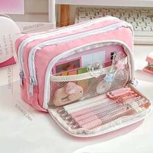 1pc Stationery Bag, Pencil Case, Large Capacity Pencil Case, Handheld Pencil Case, Stationery Box, Cosmetics, Portable Gifts, Suitable For Office, School, Youth, Girls, Boys, Men, Women, Adults Back To School Essentials, Creative Gift For Thanksgiving, Christmas, Birthday Halloween Decoration, Back To School, School Supplies, Pencil Pouch, School Bag