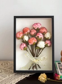 Marco de flores secas, marco de especímenes de madera hueco 3D para bricolaje, soporte de exhibición de modelos, marco de imagen - Negro - Ver 2