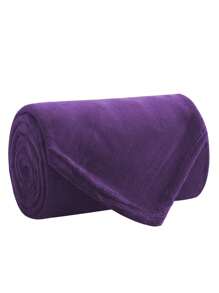 Soft Throw Blanket 17 Solid Colors King Queen Full Twin And Throw Size - 紫色 - 查看 2