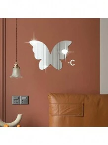 1pc Cat Shaped Mirror Decoration Wall Sticker, 2mm Thick Acrylic Material Mirror Decal, Suitable For Bedroom, Living Room, Bathroom, KitchenToilet Sticker,Stickers,Wall Decal,Vinly Decal For Home Decorations,Spring Decoration Items Refesh Your Home,Rama Decoration Stickers
