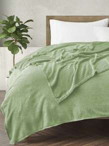 Soft Throw Blanket 17 Solid Colors King Queen Full Twin And Throw Size - 綠色 - 查看 1