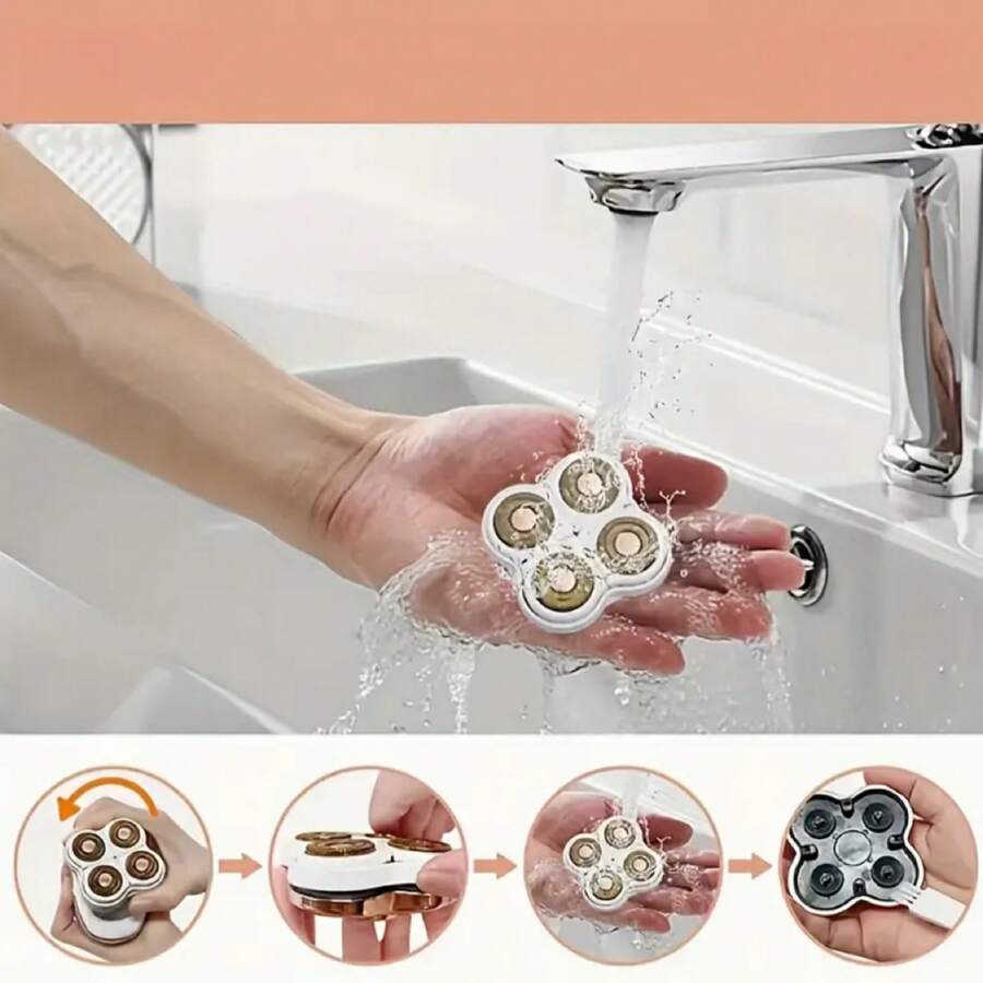 1pc Women's Electric Shaver, Bikini Hair Removal Device 4 Blade Head