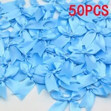 50pcs Large Satin Ribbon Bows, Colorful Tail-Shaped Bowknots, Mixed Color Cute Knots Perfect For Decorating Cake Boxes, Candy And Gift Packaging, Party Favors - Multicolor - View 15