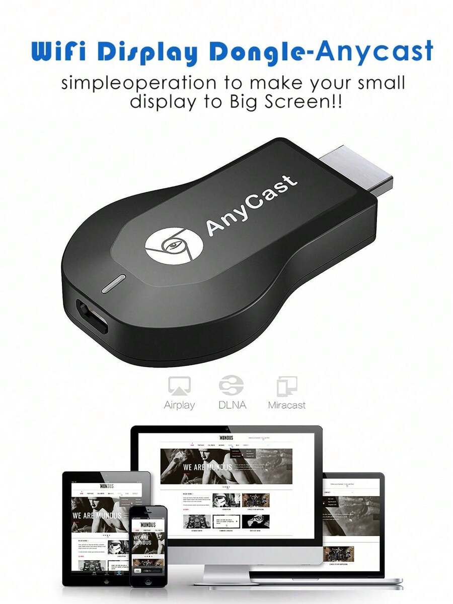 1080p anycast hdtv wireless display adapter wifi 1080p mobile screen