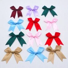 50pcs Large Satin Ribbon Bows, Colorful Tail-Shaped Bowknots, Mixed Color Cute Knots Perfect For Decorating Cake Boxes, Candy And Gift Packaging, Party Favors - Multicolor - View 2