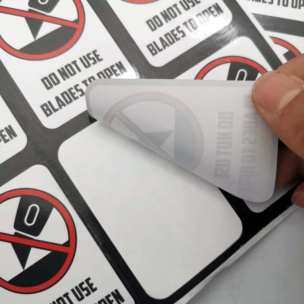 60pcs Do Not Use Blades To Open Stickers 2 X 3 Inch Do Not Use Blade