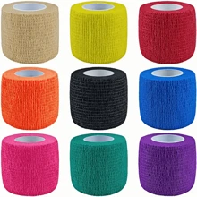 6 rotoli di bende elastiche adesive multicolori, confezione: bende di supporto per polso e caviglia, resistenti e stretching, per sport e attività all'aperto, colori casuali (4,5 cm L x 5 cm L), accessori per palestra, bende per sport, nastro per sport