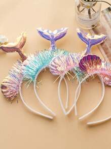 1pc Mermaid Mesh Flower Animal Design Hair Band For Party