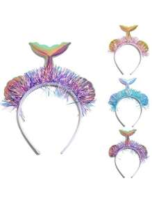 1pc Mermaid Mesh Flower Animal Design Hair Band For Party
