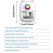 Portable Mini Printer For Smartphones, Wireless Thermal Printer, Photo Printer (Note: Separate Printer Or With 10 Rolls Of Paper), Inkless Pocket Printer, Bluetooth Smart Printer For Pictures, Receipt Labels, Tickets, QR Code Printing - Pink Printer - View 2