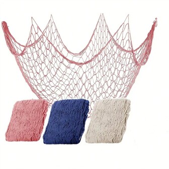 1 Pc, Fishing Net Beach Theme Decor For Party Home Living RoomBedroom 78 Inch Mediterranean Style Decor Wall Decoration, Nausical Fishing Net Shell Coastal Design Seaside Wall Hanging Home PartyDecoration