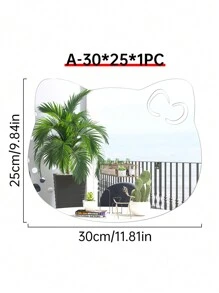 1pc Cat Shaped Mirror Decoration Wall Sticker, 2mm Thick Acrylic Material Mirror Decal, Suitable For Bedroom, Living Room, Bathroom, KitchenToilet Sticker,Stickers,Wall Decal,Vinly Decal For Home Decorations,Spring Decoration Items Refesh Your Home,Rama Decoration Stickers