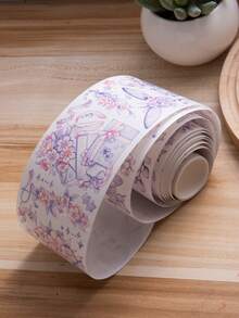 1 Bộ Băng Washi, Nhãn Dán Trang Trí Hoa Đẹp & Thời Trang Dùng Cho Nhật Ký & Album Ảnh - Màu tím hoa cà - Xem 4