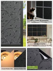 Blackout Window Film, Sun Light Blocking Frosted Privacy Window Cling For Glass, Darkening Window Tint For Day Sleep, UV Blocking Static Cling Window Cover, Stickers, Wall Decal, Vinyl Decal For Home Decorations, Spring Decoration Items Refresh Your Home, Festival Decoration Stickers Gifts Birthday Graduation