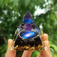 1pc Pyramid Crystal Chip Resin Craft Home Decoration - Multicolor - View 5