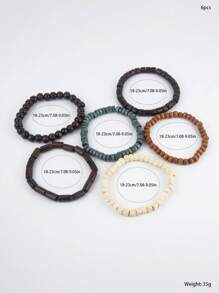 Ensemble de 6 Bracelets minimalistes en perles pour hommes, pour la décoration quotidienne, cadeau pour la famille et les amis, cadeau d'anniversaire de vacances pour les petit amis