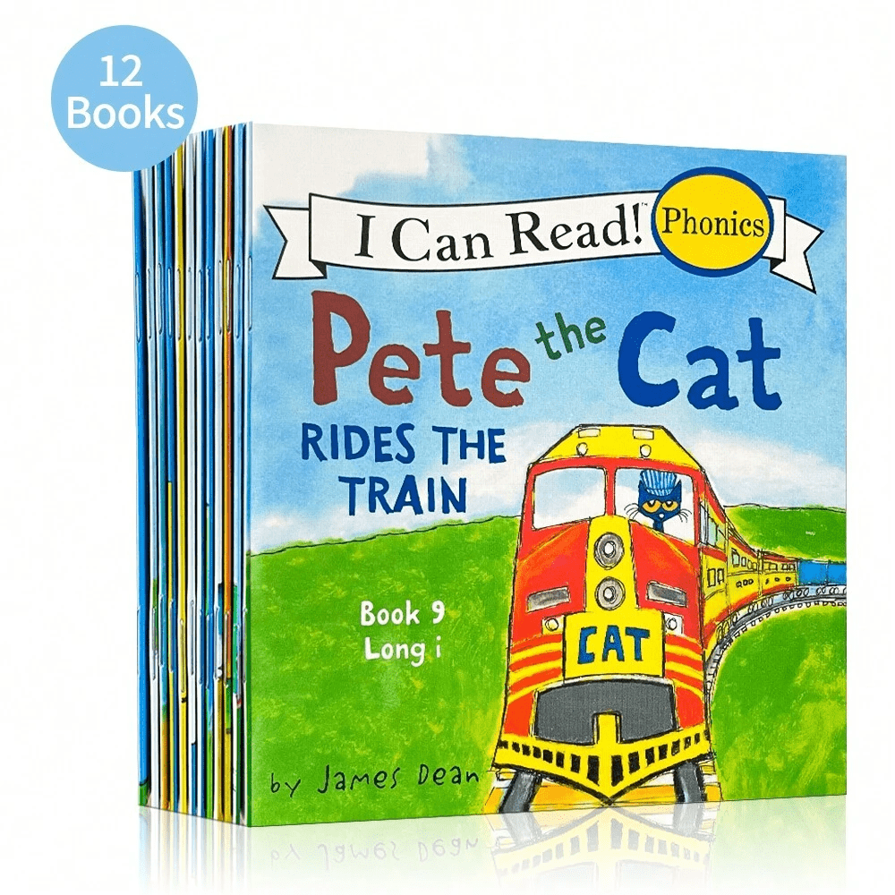 12 libros de lectura fonética que puedo leer con palabras de vocales cortas y largas para el aprendizaje del inglés con historias ilustradas, libros de lectura de bolsillo para niños