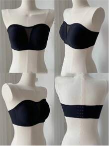 3pcs Strapless Non-Slip Bralette For Women, Cup Push-Up Bra Wireless For Small Breasts, Seamless Bandeau Bra