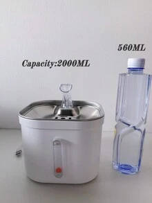 1 Đài Phun Nước Cho Thú Cưng Bằng Thép Không Gỉ 2L Có Cửa Sổ Phao Hiển Thị, Máy Uống Nước Lọc Tuần Hoàn Tự Động Cho Chó & Mèo Nhỏ Và Vừa - Nhiều màu - Xem 10