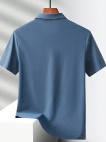 Boyfriend Style Men's 1pc Solid Color Ice Silk Sport Polo Shirt