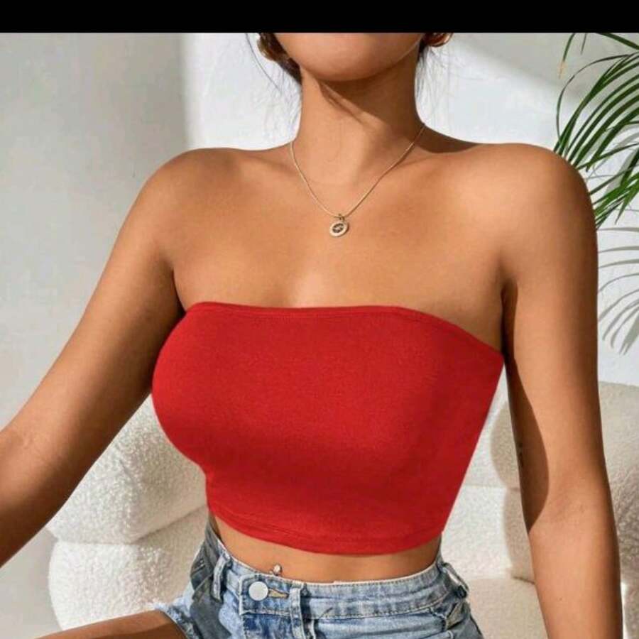 Top sexy juvenil fresco chic moda - Rojo - Ver 1