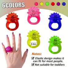 5 piezas Anillos luminosos LED juguetes para fiestas con luces intermitentes que brillan en la oscuridad, suministros para fiestas de bodas de color aleatorio - Multicolor - Ver 4