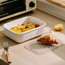 1 Máy Tính Chảo Nướng Gốm, Lò Nướng Gia Dụng Chảo Nhỏ Giọt Dầu, Phô Mai Soong Món Ăn, Đĩa Trắng An Toàn Với Lò Vi Sóng, dụng Cụ Làm Bánh - trắng - Xem 5