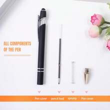 Bộ 12/24/60/600 bút bi khắc tên cá nhân, đồ dùng học tập, bút bi khắc tên doanh nghiệp, bút bi cá nhân hóa, bút cảm ứng tùy chỉnh cho màn hình cảm ứng, bút bi rút, quà tặng văn phòng phẩm cho nam/nữ, quà tặng Giáng sinh, hộp đựng đồ du lịch - màu đen - Xem 7