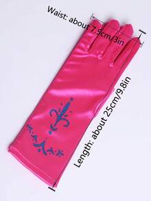 1pc Children's Blue Satin Glove For Girls Stage Costume Party Performance Princess Dress Accessory - Hot Pink - View 2