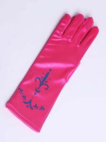 1pc Children's Blue Satin Glove For Girls Stage Costume Party Performance Princess Dress Accessory - Hot Pink - View 4