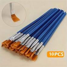 10pcs Nylon Paint Brushes For Acrylic And Watercolor Painting, Art And Craft, Model, Face, Nail, Rock Painting, Flat Paint Brush 6.5 Inches Blue, Arts And Crafts Kids, Paint Brushes, Kids Crafts, Arts And Crafts Kids, Paint Brushes, Kids Crafts, Sheet Mask For Kids, Toddler Painting,Kids Art,Kids Arts And Crafts,Kids Painting,Back To School