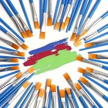 10pcs Nylon Paint Brushes For Acrylic And Watercolor Painting, Art And Craft, Model, Face, Nail, Rock Painting, Flat Paint Brush 6.5 Inches Blue, Arts And Crafts Kids, Paint Brushes, Kids Crafts, Arts And Crafts Kids, Paint Brushes, Kids Crafts, Sheet Mask For Kids, Toddler Painting,Kids Art,Kids Arts And Crafts,Kids Painting,Back To School