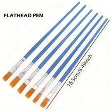 10pcs Nylon Paint Brushes For Acrylic And Watercolor Painting, Art And Craft, Model, Face, Nail, Rock Painting, Flat Paint Brush 6.5 Inches Blue, Arts And Crafts Kids, Paint Brushes, Kids Crafts, Arts And Crafts Kids, Paint Brushes, Kids Crafts, Sheet Mask For Kids, Toddler Painting,Kids Art,Kids Arts And Crafts,Kids Painting,Back To School