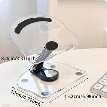 1 Giá Đỡ Máy Tính Bảng Acrylic Với Đế Xoay 360, Đế Trong Suốt Có Thể Điều Chỉnh Có Thể Gập Lại Cho Máy Tính Để Bàn Cho Miếng Lót Trong Suốt 4.7-13 Inch - Nhiều màu - Xem 3
