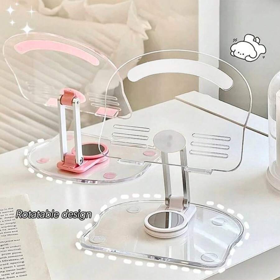 1 Giá Đỡ Máy Tính Bảng Acrylic Với Đế Xoay 360, Đế Trong Suốt Có Thể Điều Chỉnh Có Thể Gập Lại Cho Máy Tính Để Bàn Cho Miếng Lót Trong Suốt 4.7-13 Inch - Nhiều màu - Xem 1