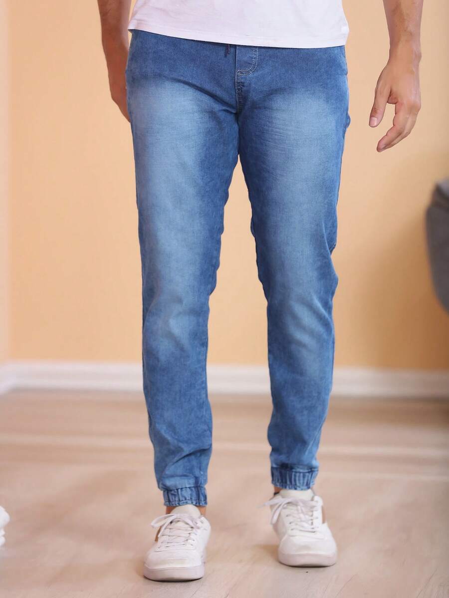Men Pants - Medium Wash - View 1