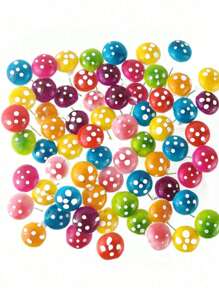 25pcs/50pcs Mini Colorful Mushroom Ornament, Artificial Fairy Garden Decor, Miniature Landscape Decoration For Planter, Outdoor, Birthday, Home, Office, Garden, Party, Cake, Craft