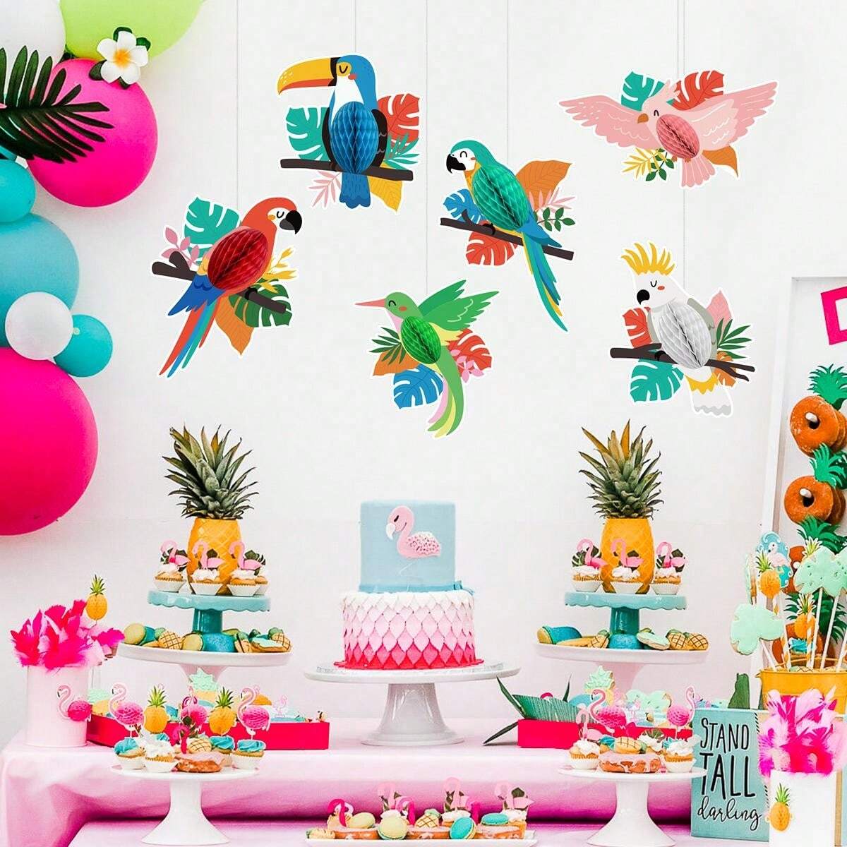 Partydeco Guirnalda De Piña Dorada Para Fiestas Con Temática Tropical Hawaiana