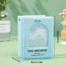 1pc 3-Inch  Photo Album With Hollowed-Out Pages For Collecting Movie Tickets, Small Cards And Photos - Beige Photo Album - View 2