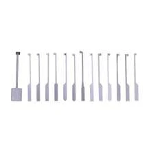 Conjunto de herramientas de cerrajero profesional de 15 piezas con bloqueo de polo doble y herramienta de apertura de cerradura Kaba. Hecho de material de acero inoxidable duradero. Este conjunto de herramientas con diferentes tamaños y ángulos se puede utilizar para abrir cerraduras de pernos. - Gris Claro - Ver 4