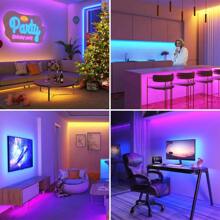 1 Rolle von 1m/3.3ft~15m/49.2ft batteriebetriebene LED-Streifenlichter (ohne Batterie), RGB-Farbwechsel, flexibles batteriebetriebenes LED-Licht, 3-Knopf-Controller für Schlafzimmer, Tisch, Zuhause, Raum, TV-Camping und DIY-Dekoration