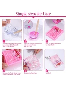 Dog Paw Print Resin Molds Heart Shape Keychain Casting Silicone Molds For Key Chain Pendant Making Epoxy Resin Craft Jewelry DIY - Hot Pink - View 5